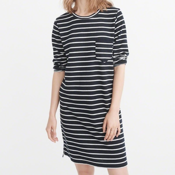 Abercrombie Navy Striped Shift Dress - Picture 6 of 6